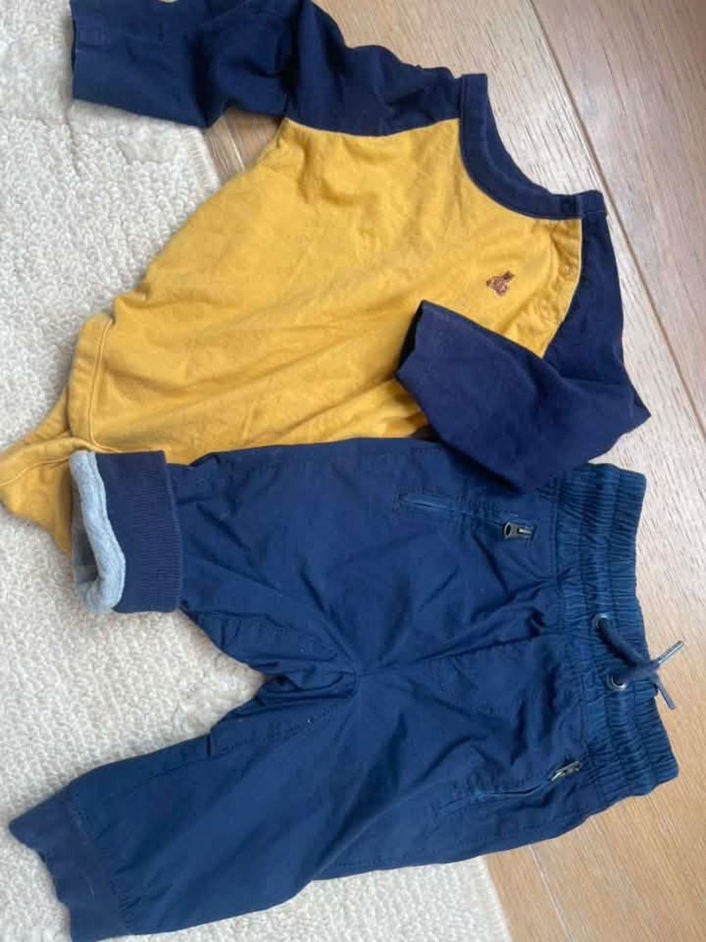 GAP Navy and Mustard Two-Piece toddler  Jogger Set